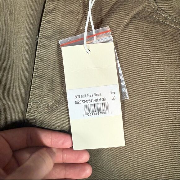 Mnml Twill Flare Pants Mens 30x33 Slim Fit Olive Green NWT - Picture 3 of 10